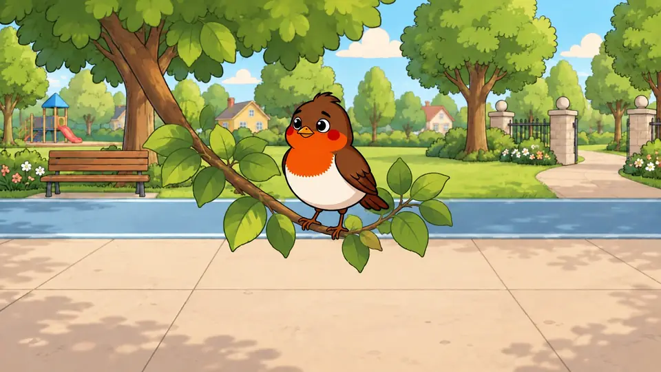 A scene from “Today I spotted a robin in the park”